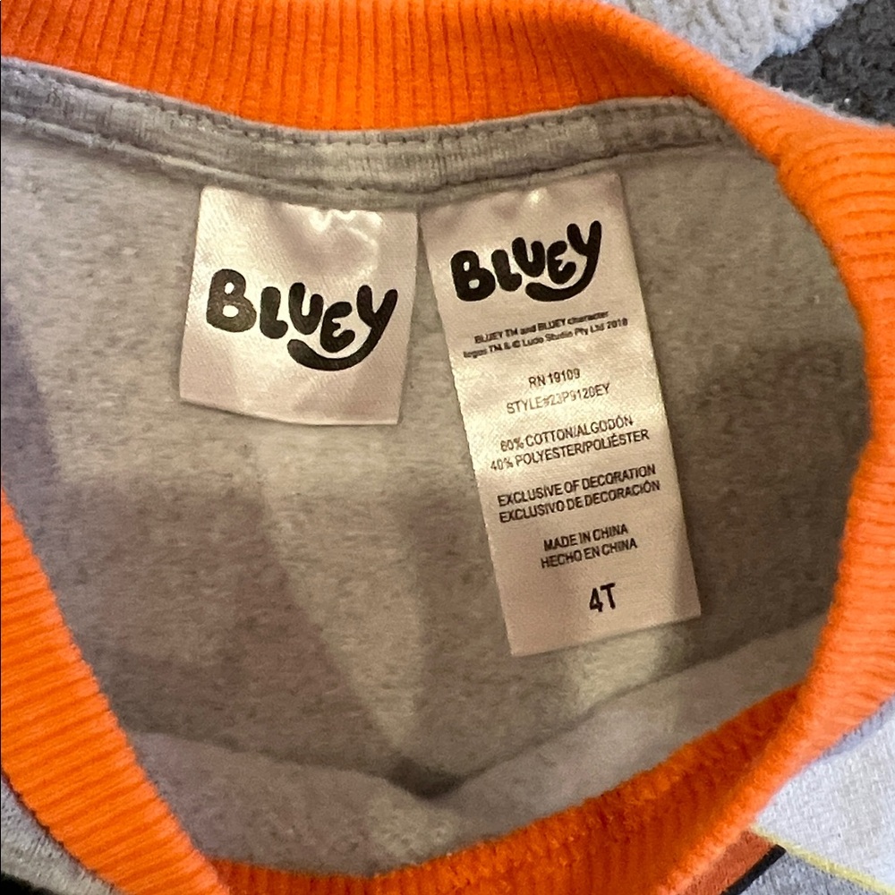 Bluey Halloween Fleece Sweatshirt and Jogger Pants Unisex Outfit Set / Size 4T - Picture 3 of 13